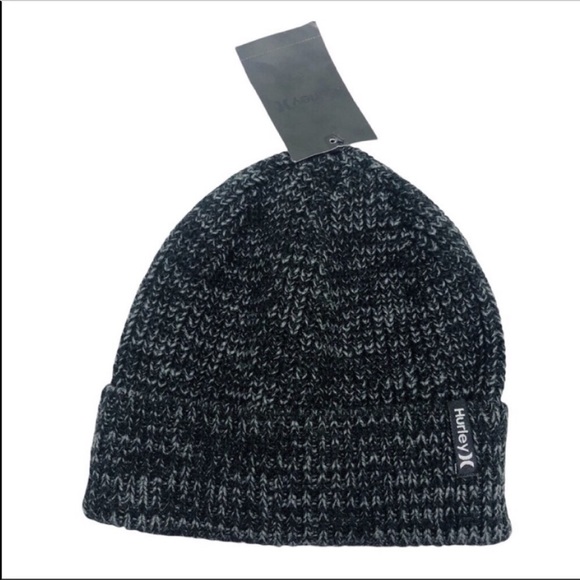 Hurley Unisex Max Cuff Slouchy 2.0 Knit Black Gray Beanie Winter Space Dye - Picture 11 of 11